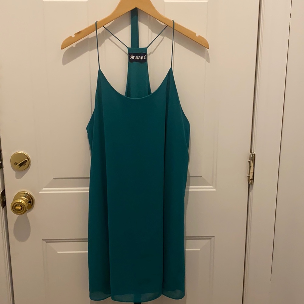 Insane green slime halter dress size L